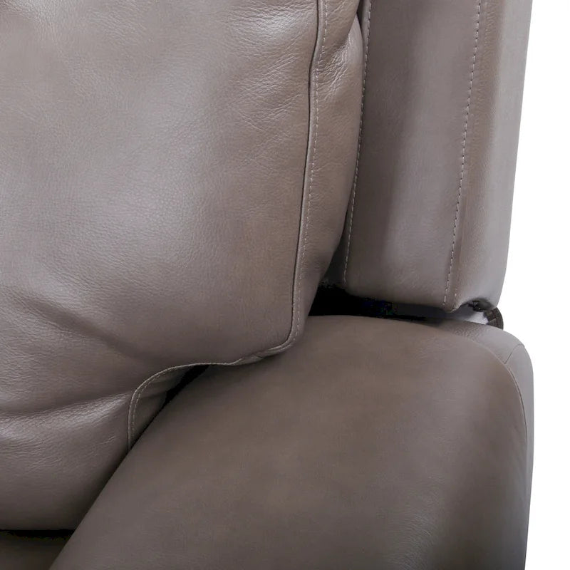 Causeuse inclinable électrique en cuir pleine fleur avec port USB et appuie-tête réglable
