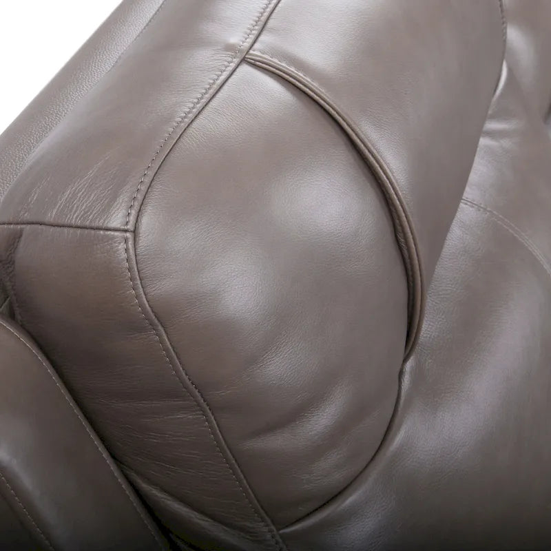 Causeuse inclinable électrique en cuir pleine fleur avec port USB et appuie-tête réglable