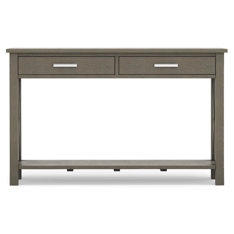 Console/table d'appoint contemporaine en bois massif de 47 pouces de large