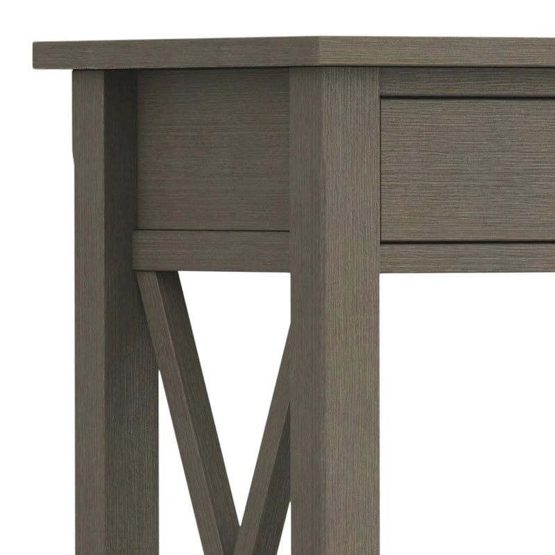 Console/table d'appoint contemporaine en bois massif de 47 pouces de large