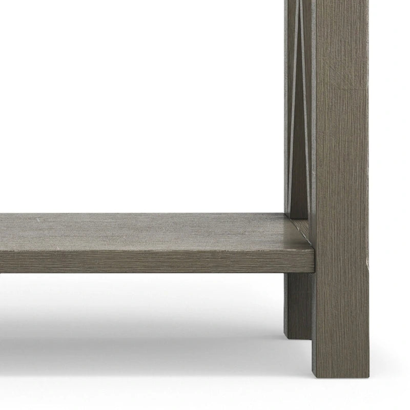 Console/table d'appoint contemporaine en bois massif de 47 pouces de large