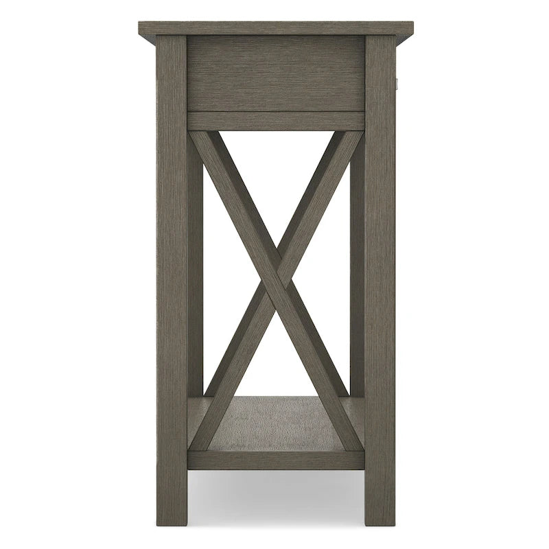 Console/table d'appoint contemporaine en bois massif de 47 pouces de large