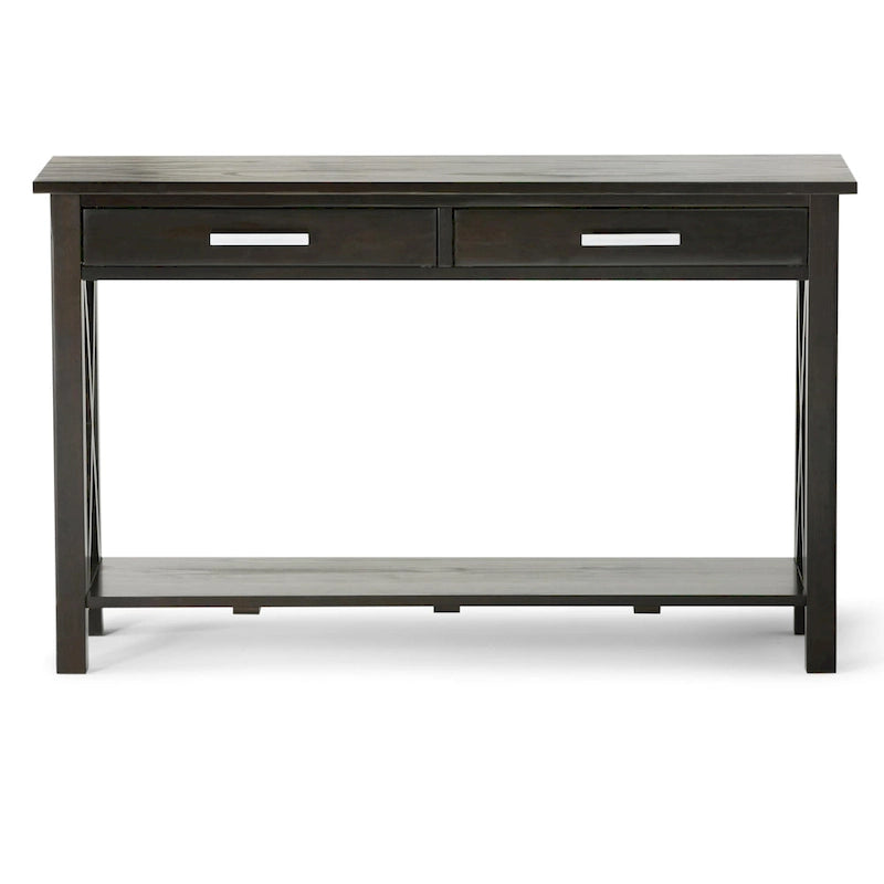 Console/table d'appoint contemporaine en bois massif de 47 pouces de large
