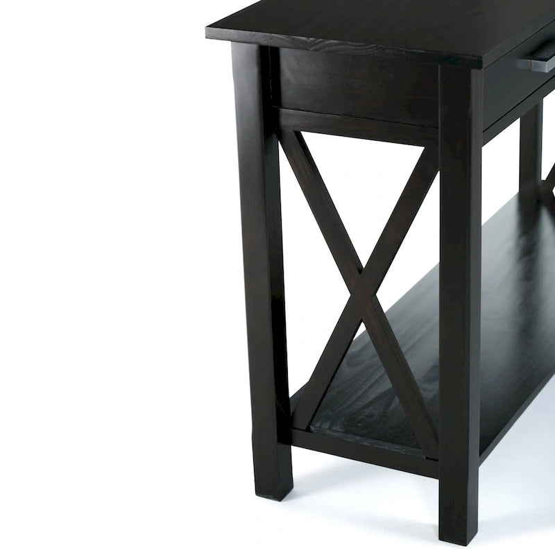 Console/table d'appoint contemporaine en bois massif de 47 pouces de large
