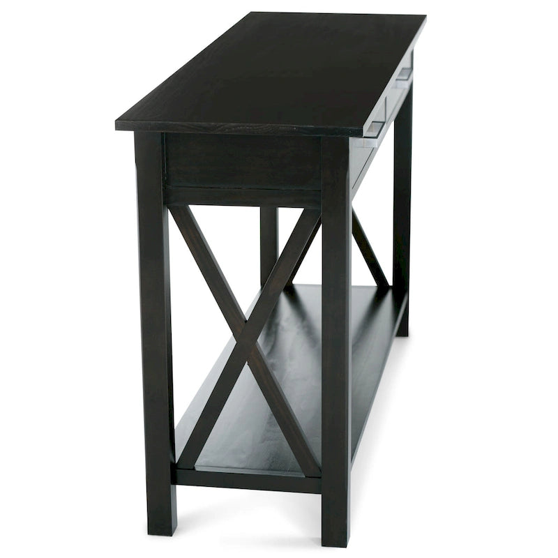 Console/table d'appoint contemporaine en bois massif de 47 pouces de large