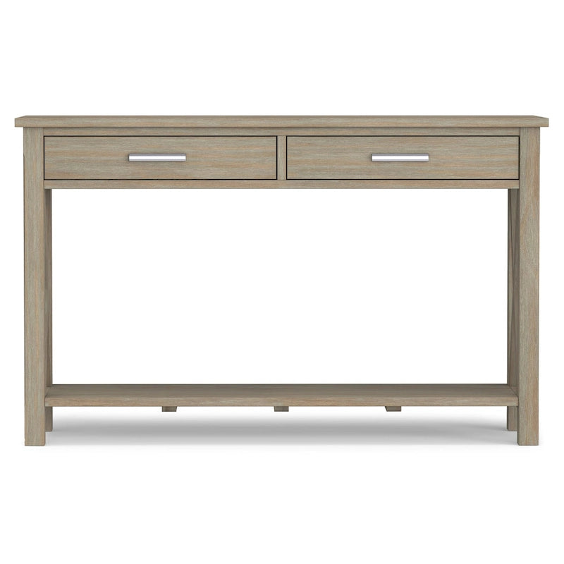 Console/table d'appoint contemporaine en bois massif de 47 pouces de large