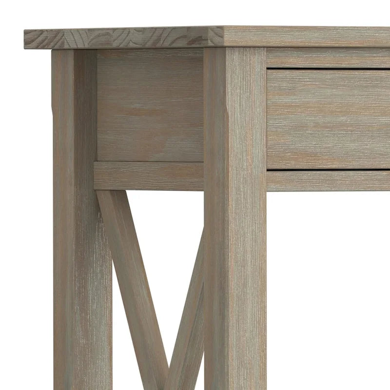 Console/table d'appoint contemporaine en bois massif de 47 pouces de large