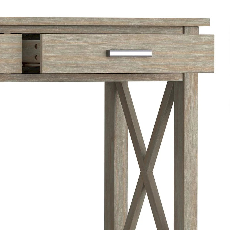 Console/table d'appoint contemporaine en bois massif de 47 pouces de large