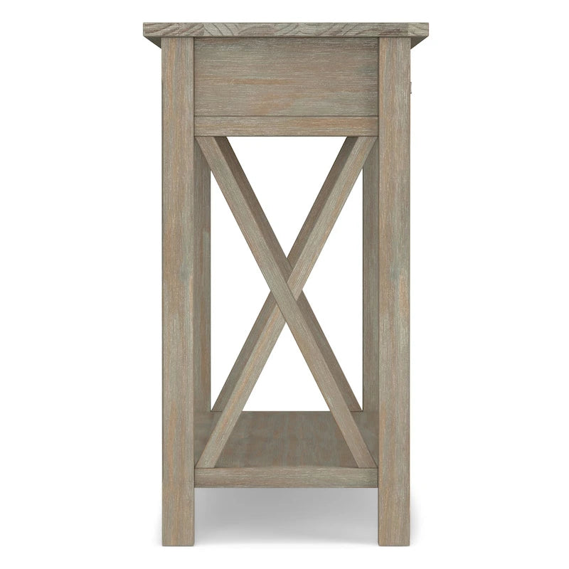 Console/table d'appoint contemporaine en bois massif de 47 pouces de large
