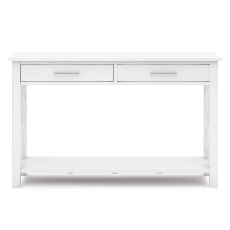 Console/table d'appoint contemporaine en bois massif de 47 pouces de large