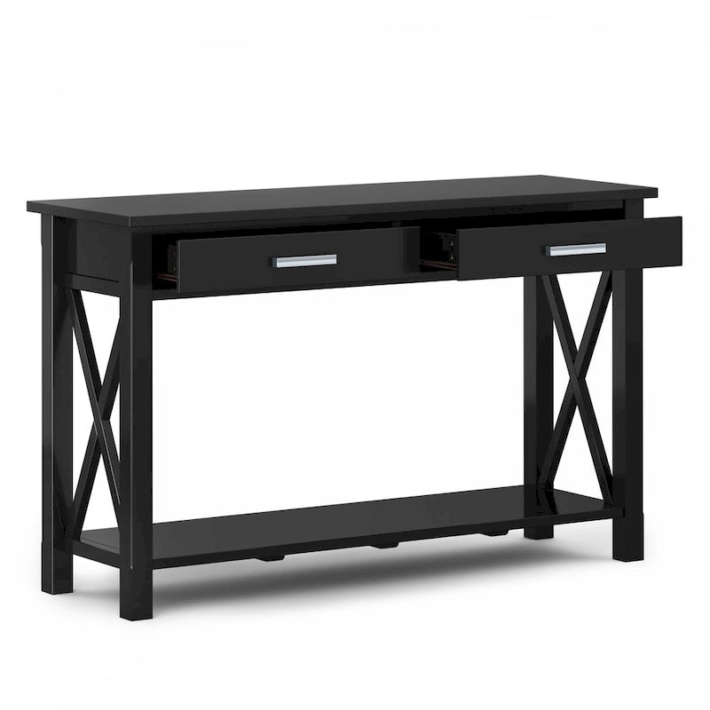 Console/table d'appoint contemporaine en bois massif de 47 pouces de large