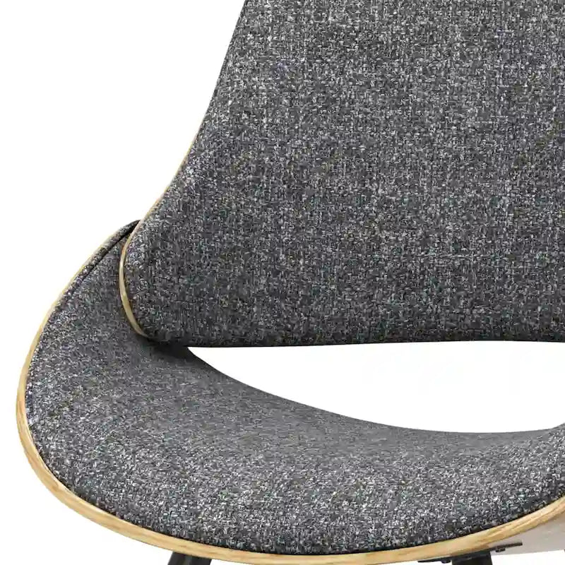 Chaise de salle à manger en bois courbé de style Mid-Century avec bois clair - Lin polyester