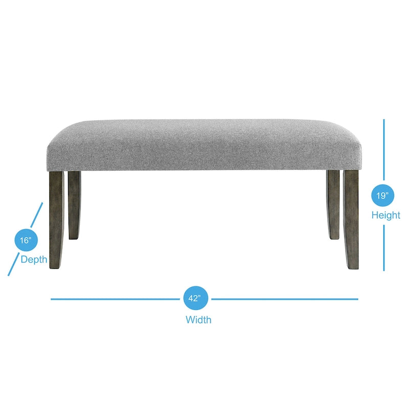 Banquette de salle à manger capitonnée avec assise en mousse à mémoire de forme - Gris vieilli
