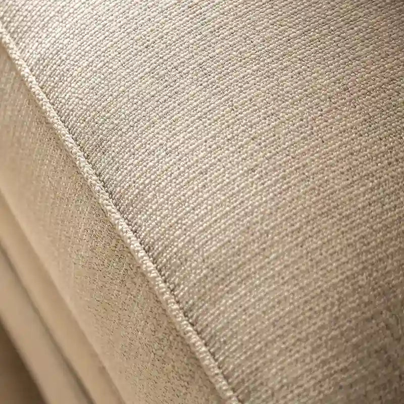 Causeuse rembourrée en bois massif beige traditionnel avec garniture cloutée