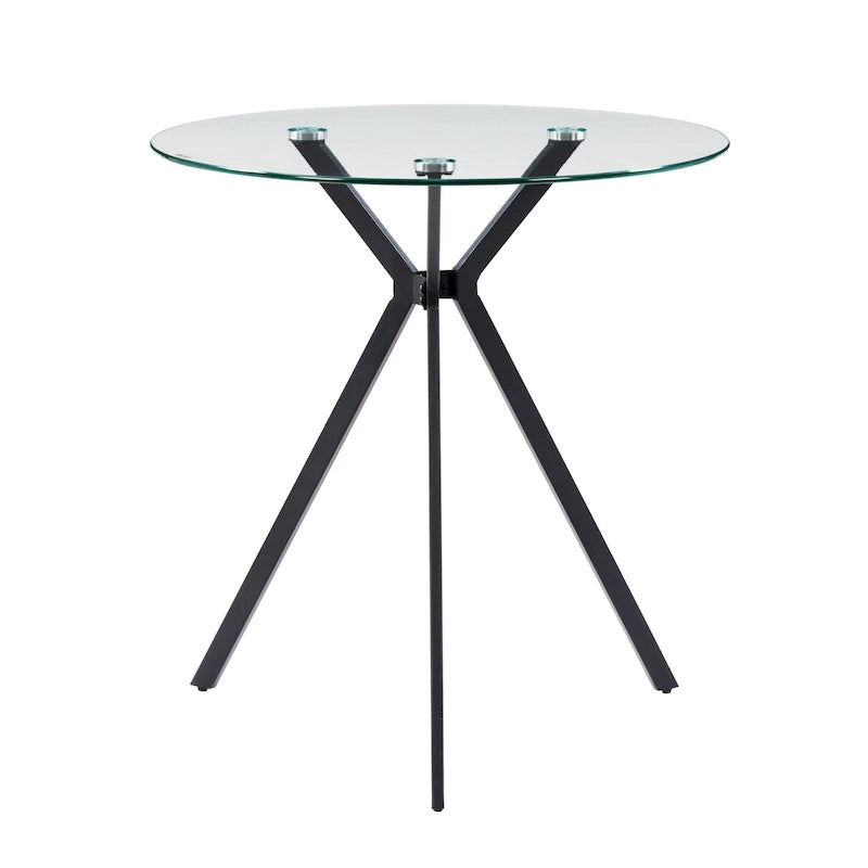 Table de bistrot avec plateau en verre pour petits espaces