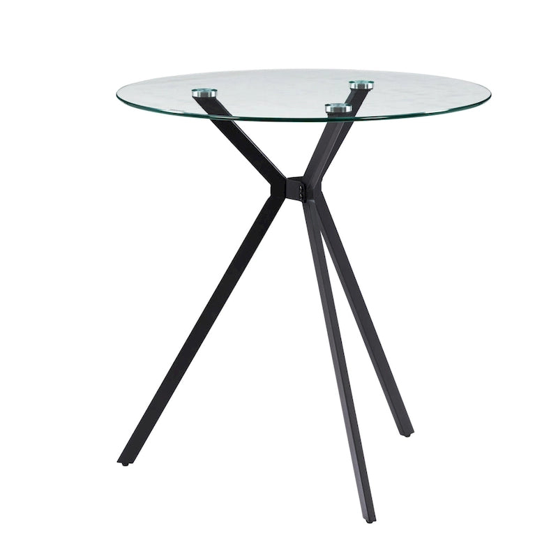 Table de bistrot avec plateau en verre pour petits espaces