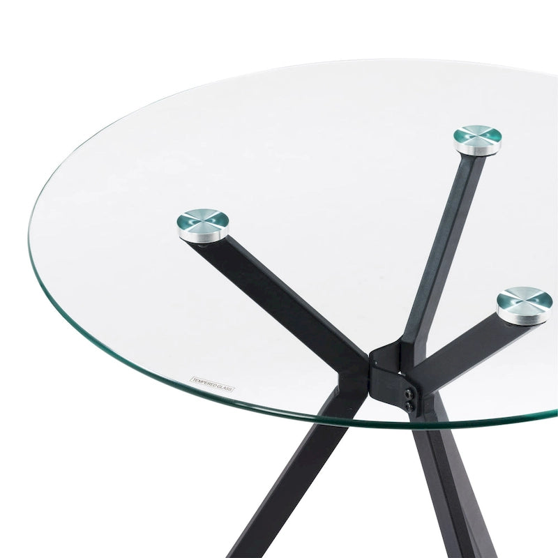 Table de bistrot avec plateau en verre pour petits espaces