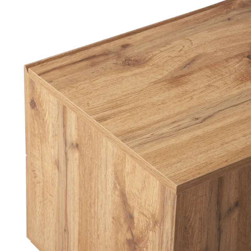 Meuble TV moderne pour téléviseur 80 pouces avec 3 portes et grand placard de rangement