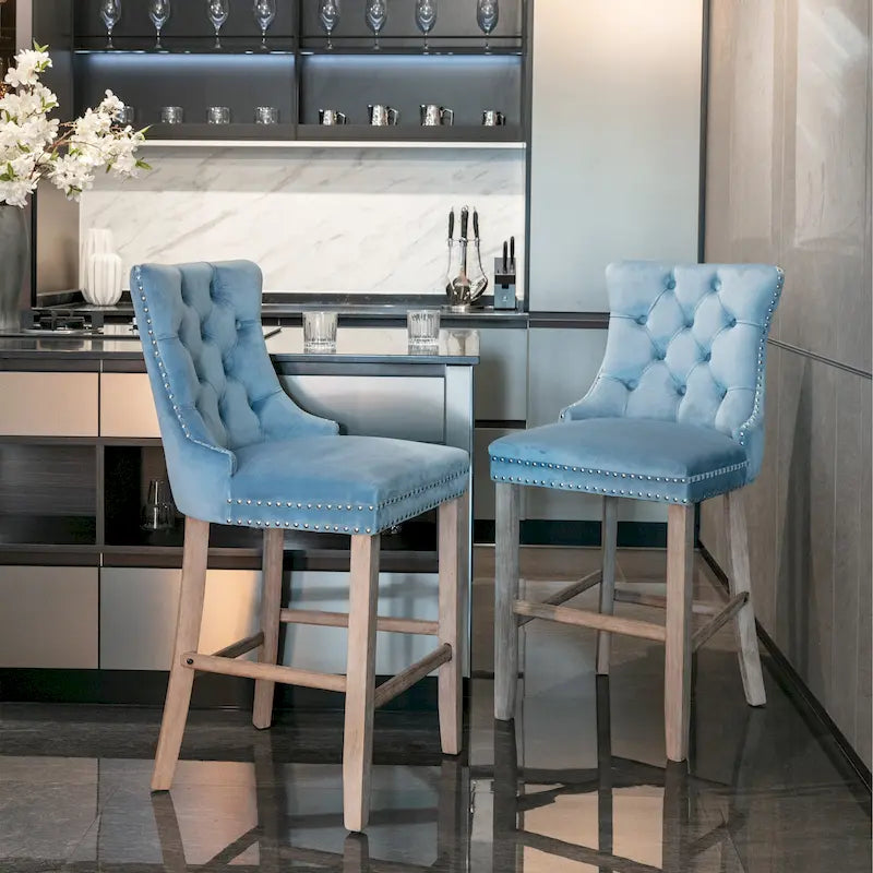Tabourets de bar en velours