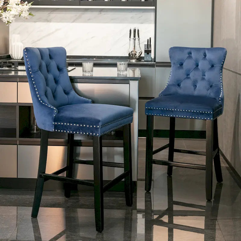 Tabourets de bar en velours