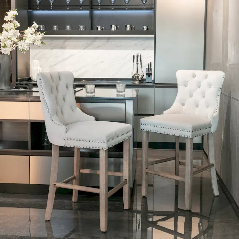 Tabourets de bar en velours