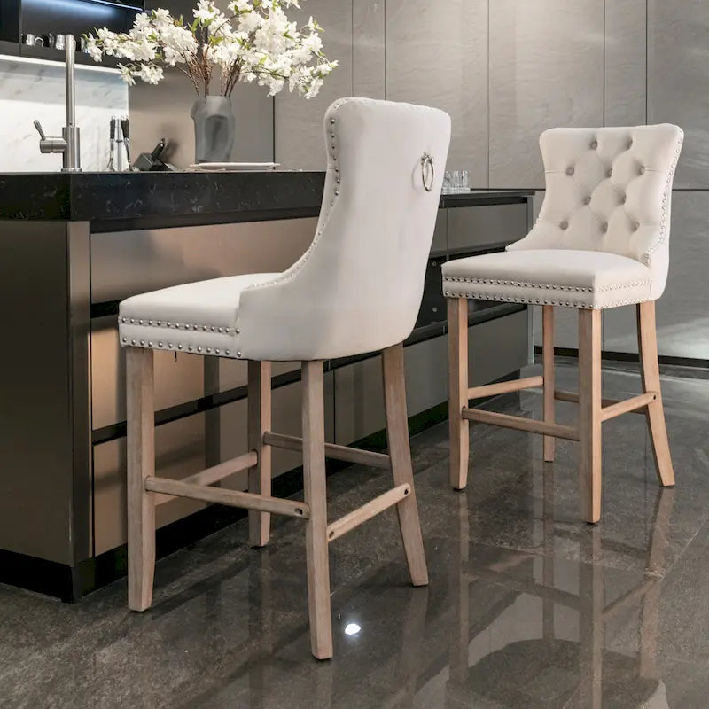 Tabourets de bar en velours