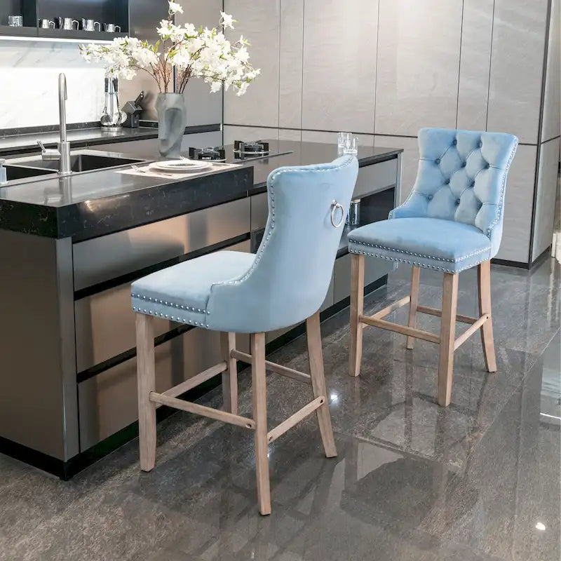 Tabourets de bar en velours