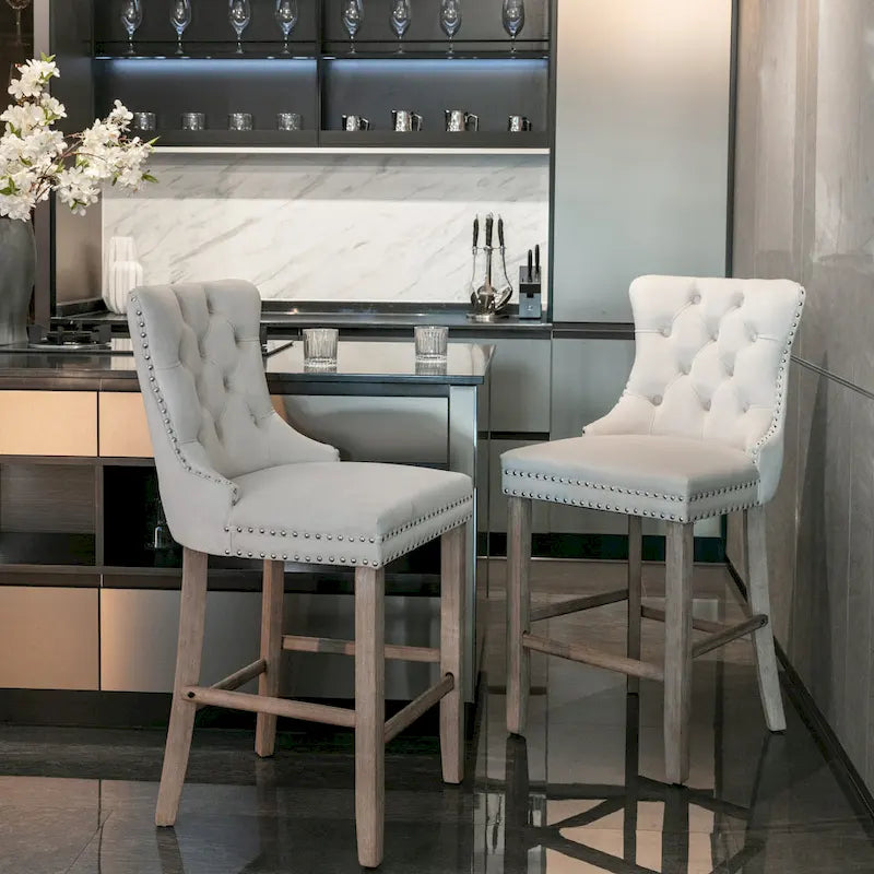Tabourets de bar en velours
