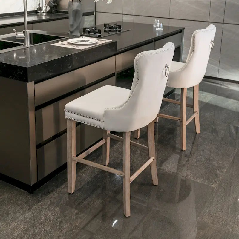 Tabourets de bar en velours