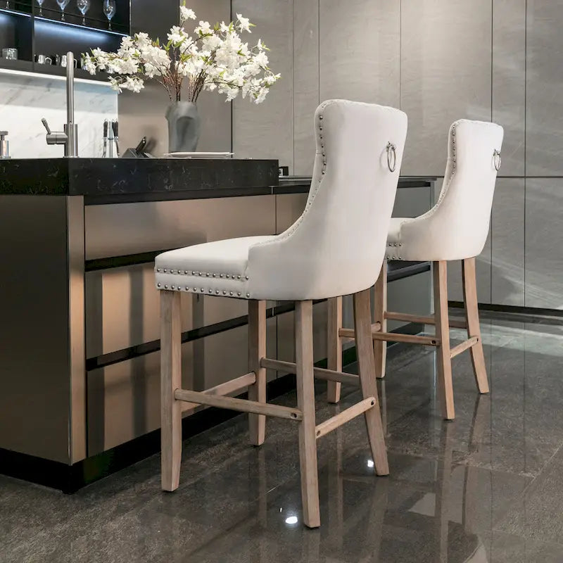 Tabourets de bar en velours