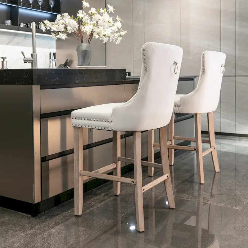 Tabourets de bar en velours