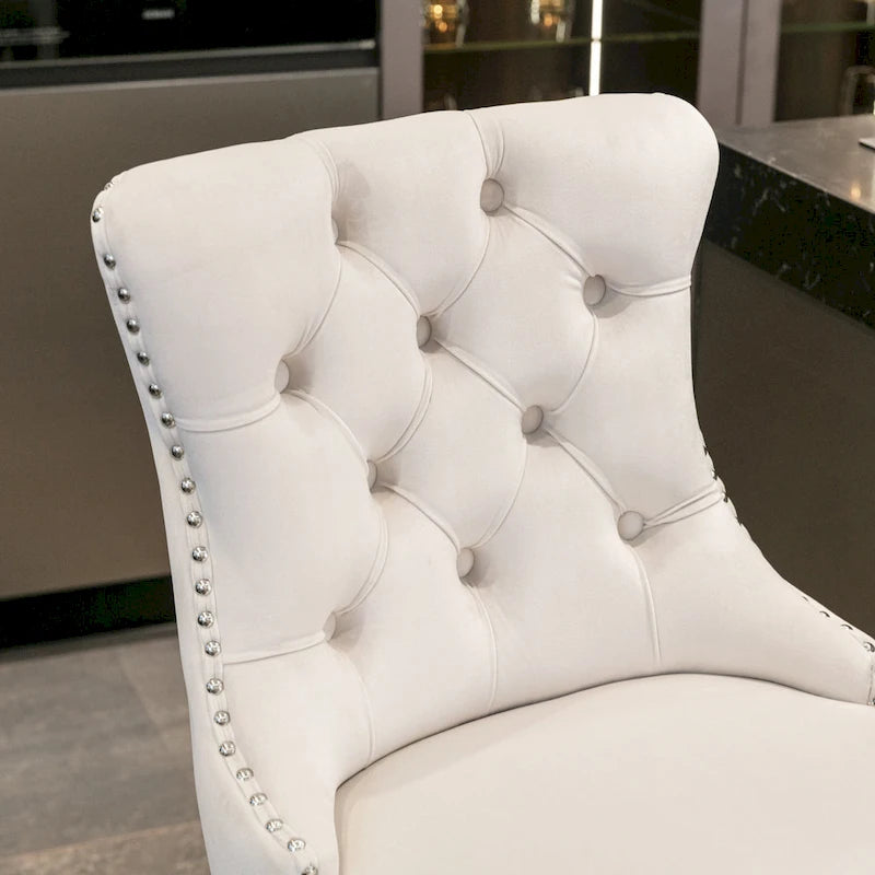Tabourets de bar en velours