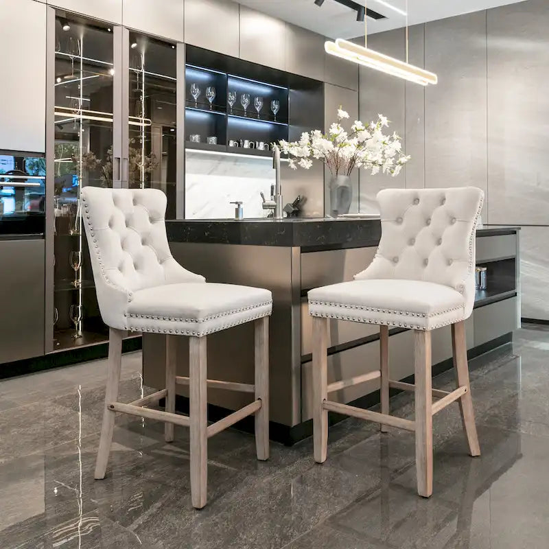 Tabourets de bar en velours