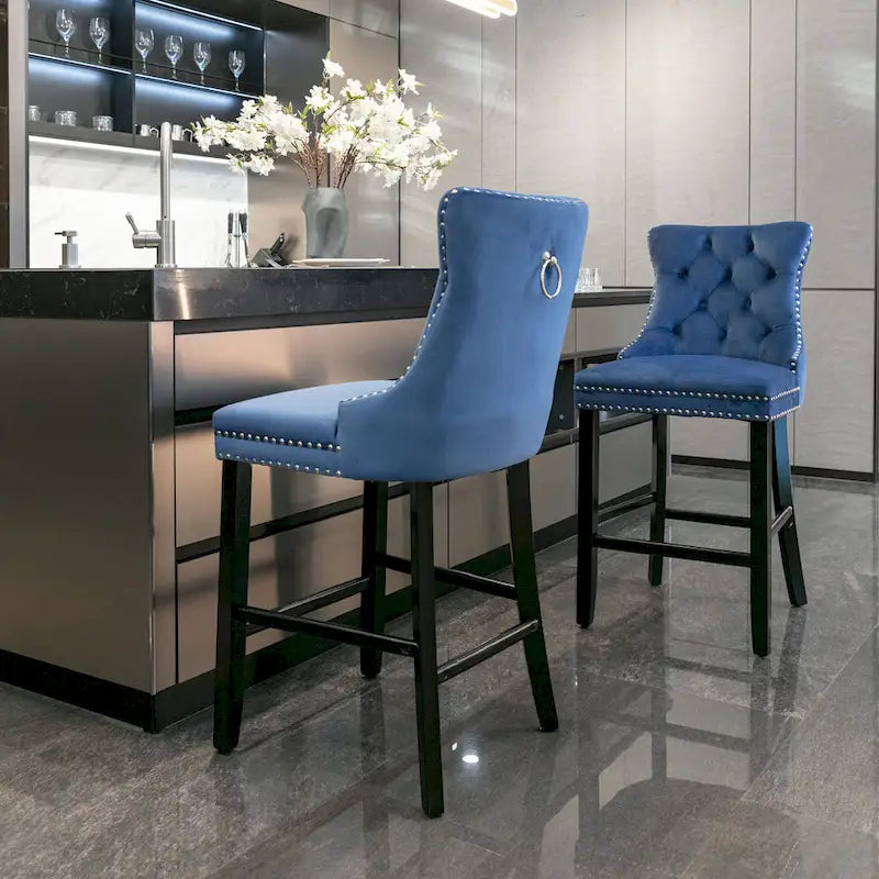 Tabourets de bar en velours