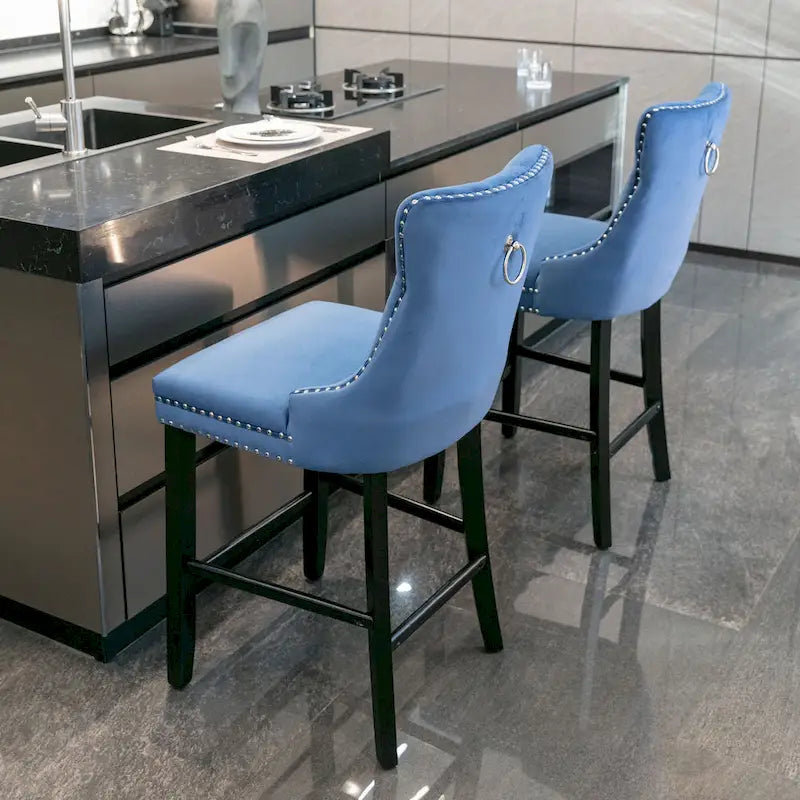 Tabourets de bar en velours
