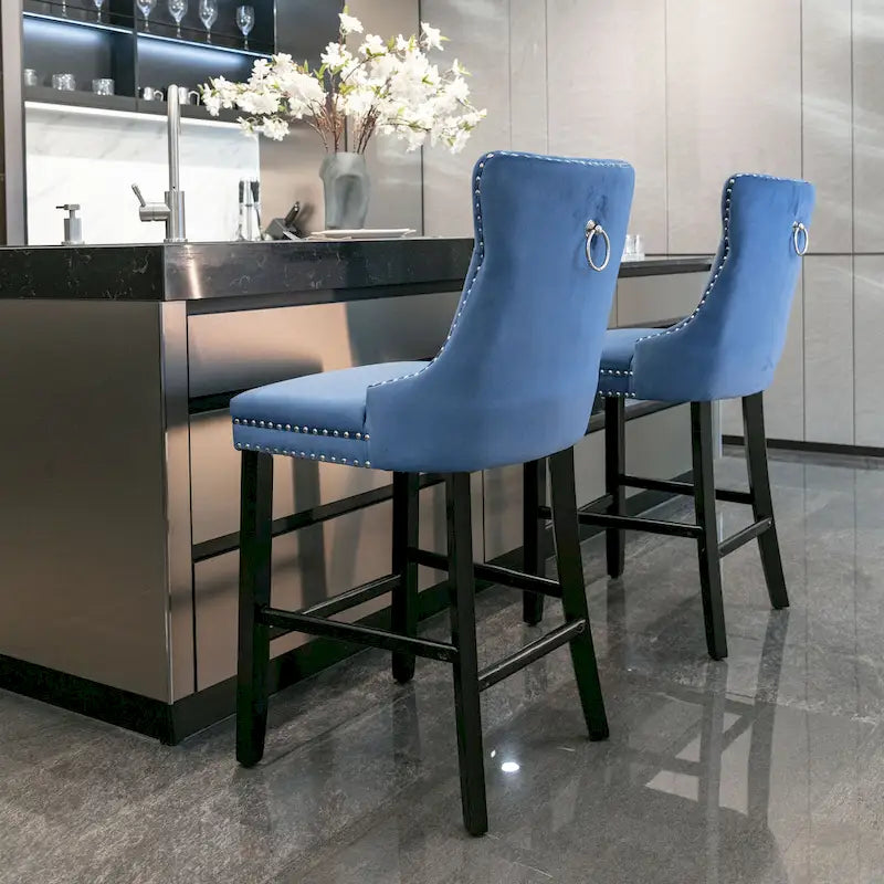 Tabourets de bar en velours
