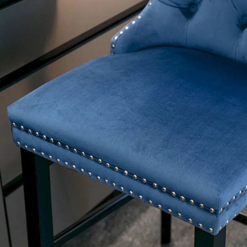 Tabourets de bar en velours