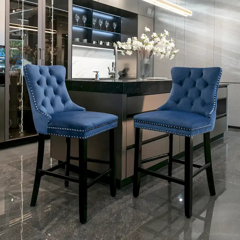Tabourets de bar en velours