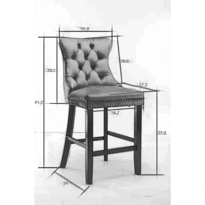 Tabourets de bar en velours