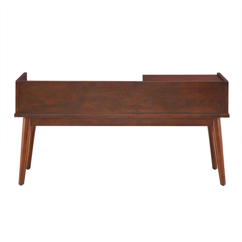 Banc d'entrée capitonné Mid-Century avec 1 tiroir