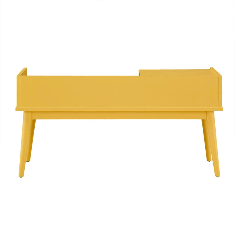 Banc d'entrée capitonné Mid-Century avec 1 tiroir