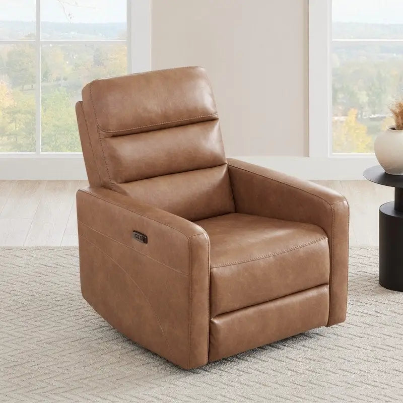 Fauteuil inclinable pivotant motorisé avec appuie-tête et ports de chargement USB