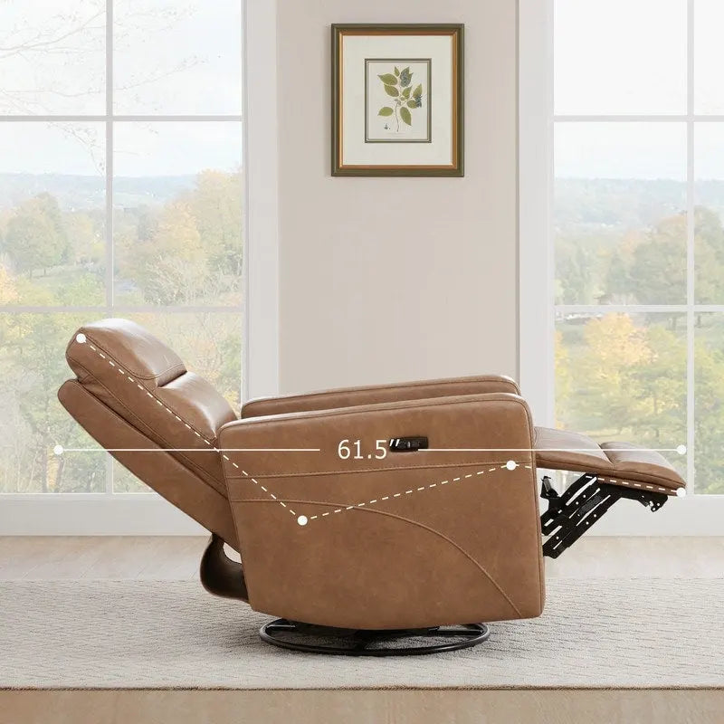 Fauteuil inclinable pivotant motorisé avec appuie-tête et ports de chargement USB