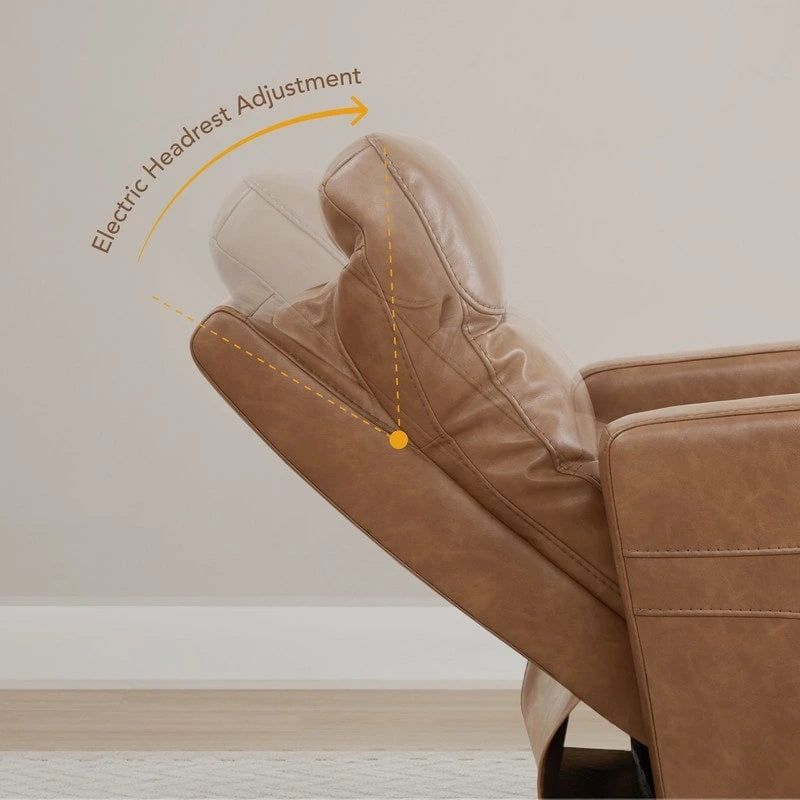 Fauteuil inclinable pivotant motorisé avec appuie-tête et ports de chargement USB