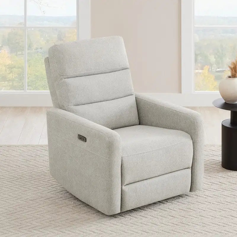 Fauteuil inclinable pivotant motorisé avec appuie-tête et ports de chargement USB