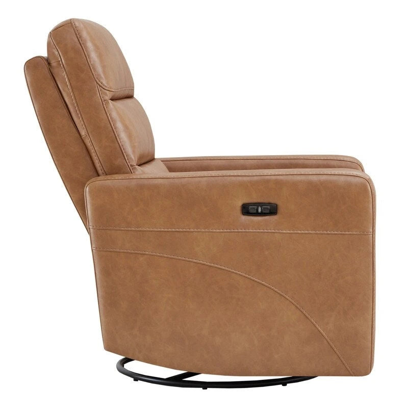 Fauteuil inclinable pivotant motorisé avec appuie-tête et ports de chargement USB