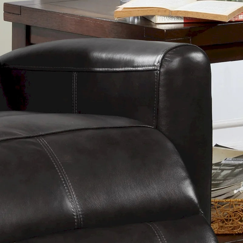 Fauteuil inclinable électrique contemporain en cuir avec massage lombaire
