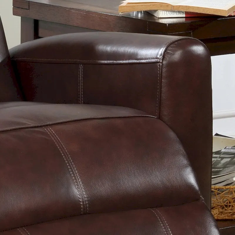 Fauteuil inclinable électrique contemporain en cuir avec massage lombaire