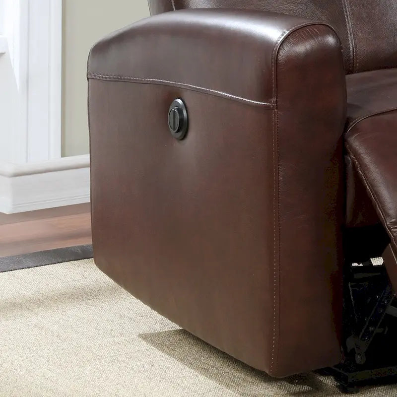 Fauteuil inclinable électrique contemporain en cuir avec massage lombaire