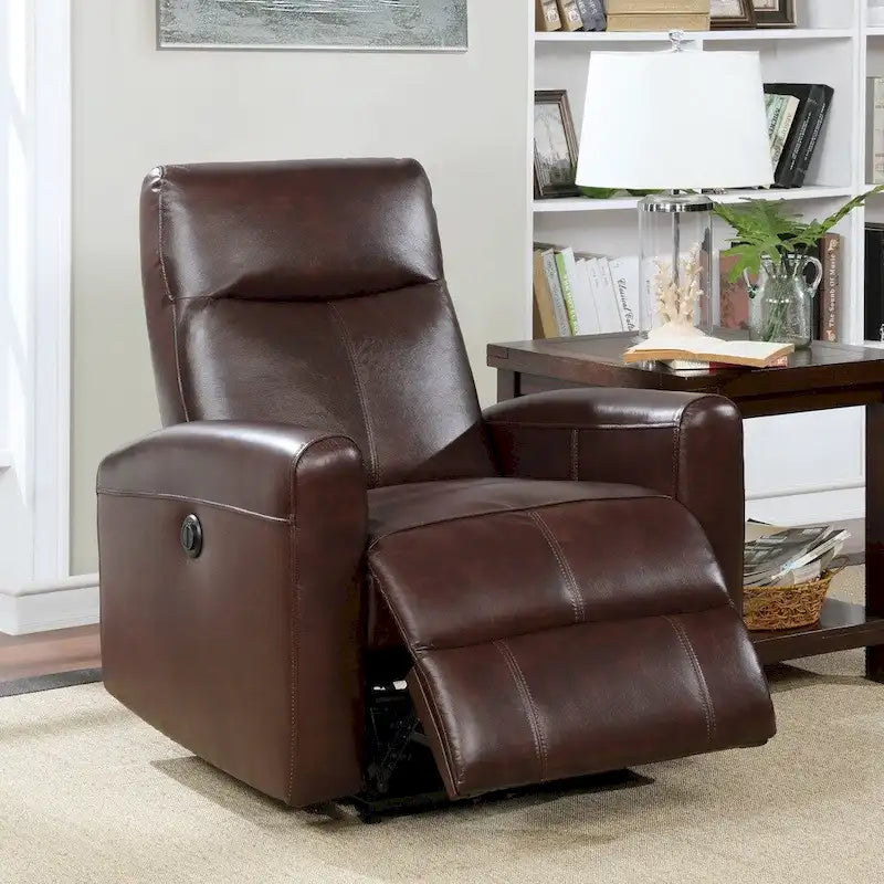 Fauteuil inclinable électrique contemporain en cuir avec massage lombaire